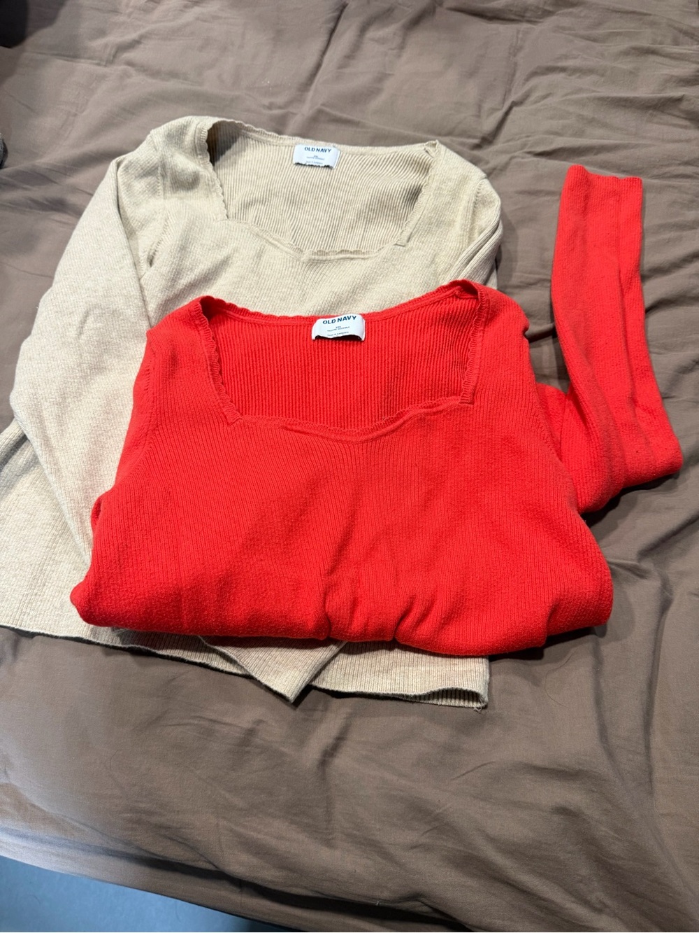 Old Navy Women's Red Knit Sweaters - Square Neck